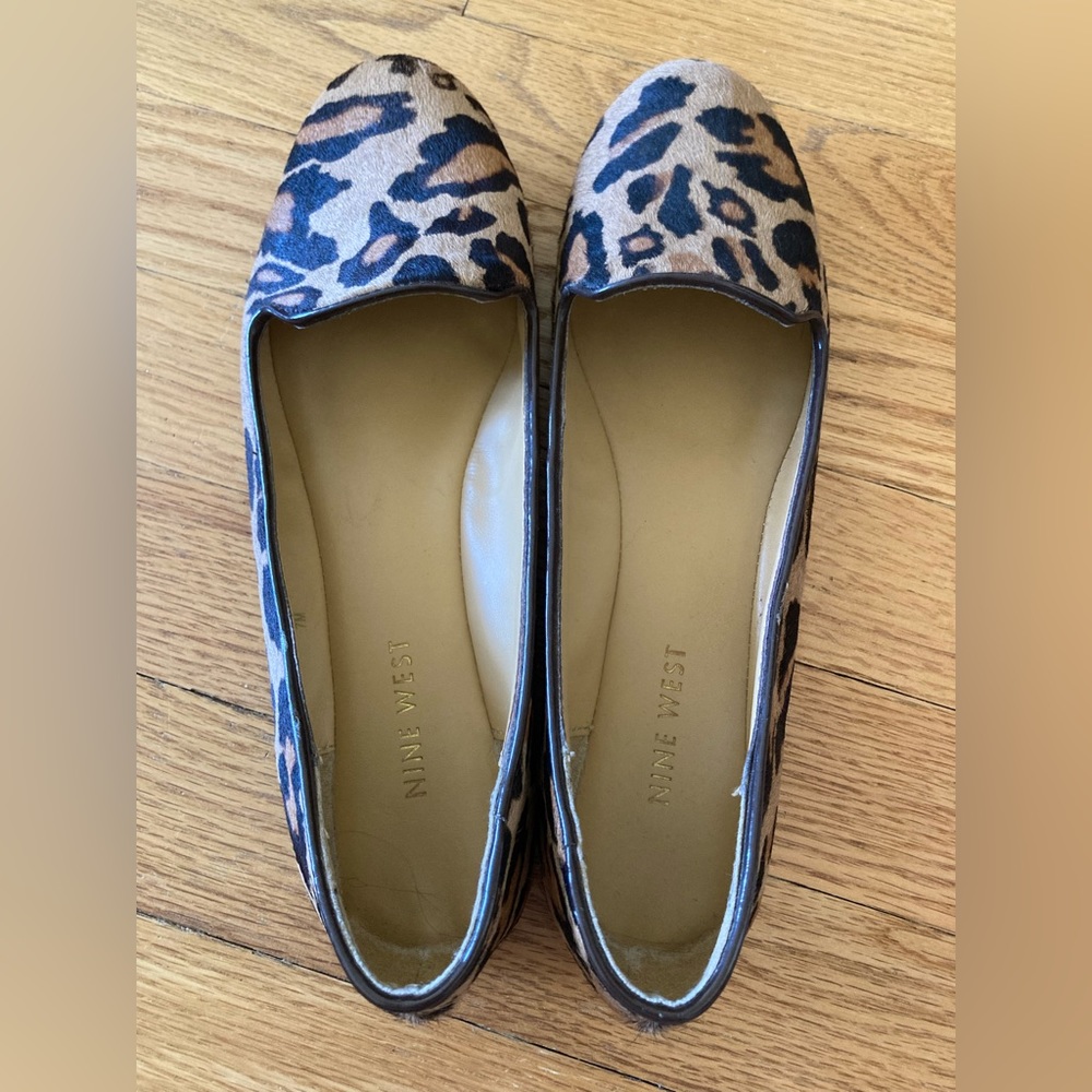 Nine West Panto Calf Hair Leopard Loafers Size 7